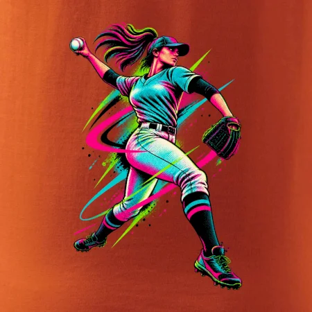 Baseballová nadhazovačka neonový pop art