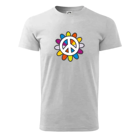 Peace symbol s kreslenou kvetinou