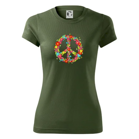 Peace symbol červené kvety