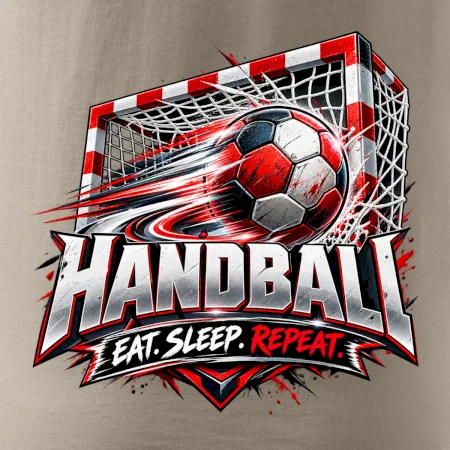 Hádzanárska lopta v bránke eat sleep repeat
