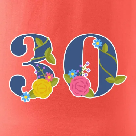 Kvetinové číslo kreslené - 30