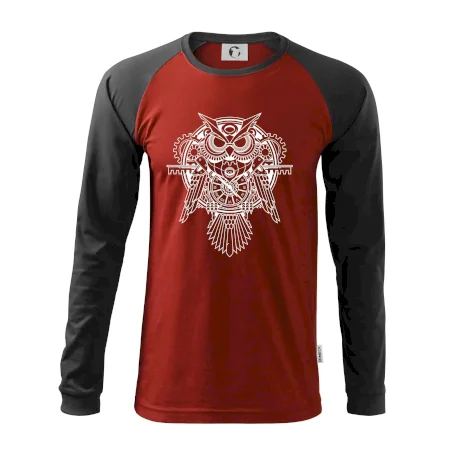 Steampunk sova čiernobiela
