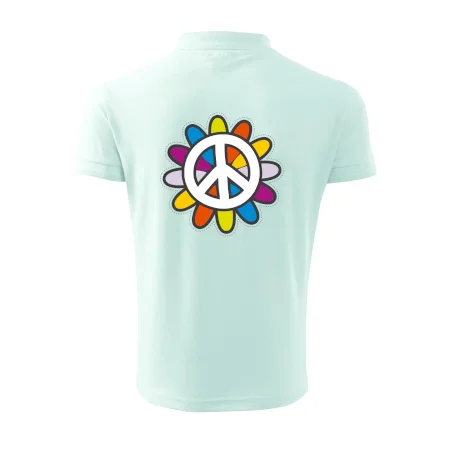 Peace symbol s kreslenou kvetinou
