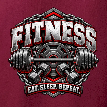 Fitness činka a závažia eat sleep repeat