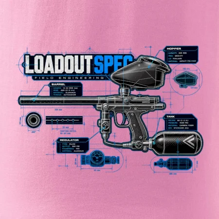 Technický výkres výstroja pre paintball