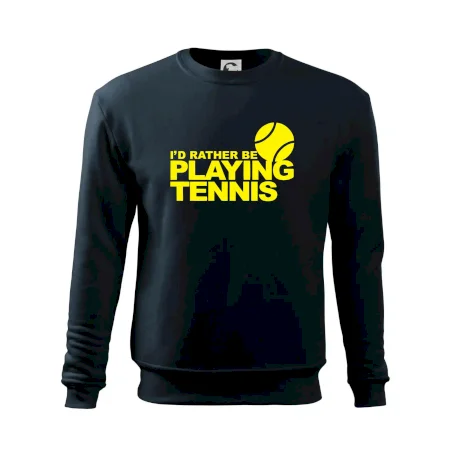 Playing tennis