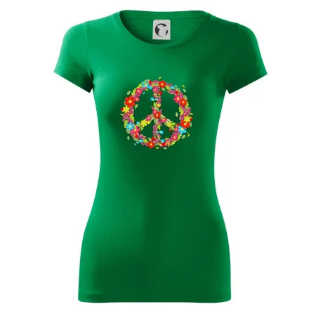 Peace symbol červené kvety