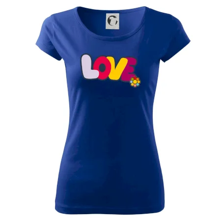 Love nápis s kvetinou