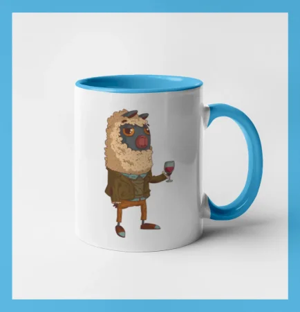 Alpaka s vínom muž