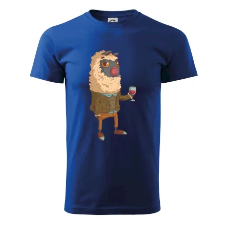 Alpaka s vínom muž