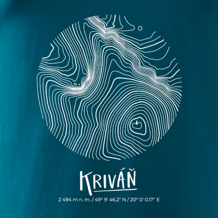 Kriváň - vrstevnice v kruhu
