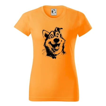 Čiernobiela karikatúra husky