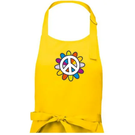 Peace symbol s kreslenou kvetinou
