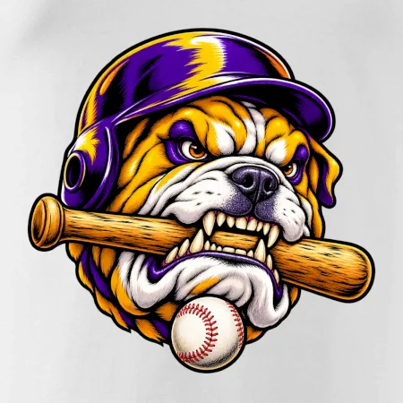 Baseballový buldok s pálkou