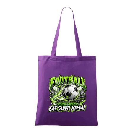 Futbalová lopta a štadión eat sleep repeat