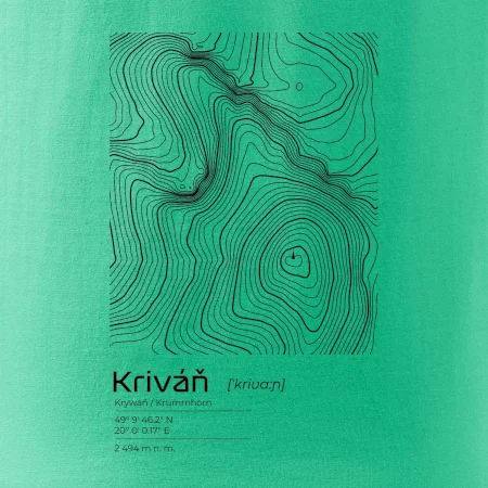 Kriváň - vrstevnice v obdĺžniku