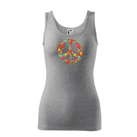 Peace symbol červené kvety