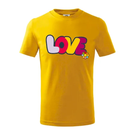 Love nápis s kvetinou