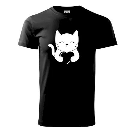 Mačka drží srdce