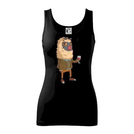 Alpaka s vínom muž