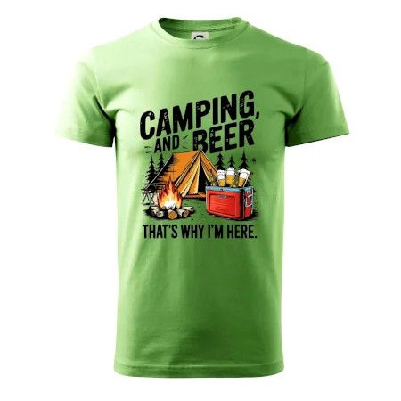 Černý nápis nápis Camping and beer