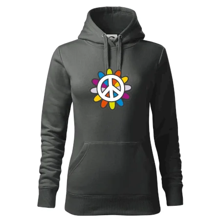 Peace symbol s kreslenou kvetinou