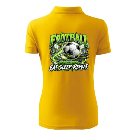 Futbalová lopta a štadión eat sleep repeat