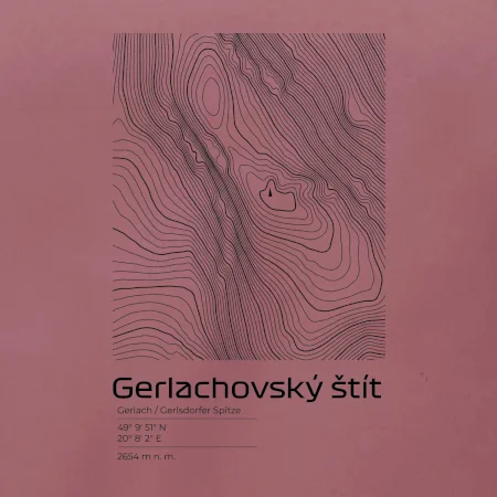 Gerlachovský štít - vrstevnice v obdĺžniku