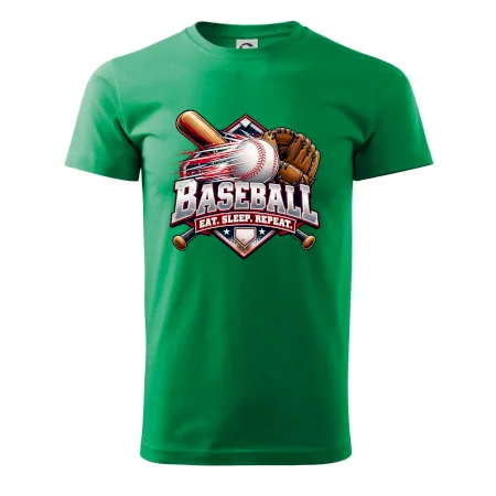 Baseballová pálka s rukavicou eat sleep repeat