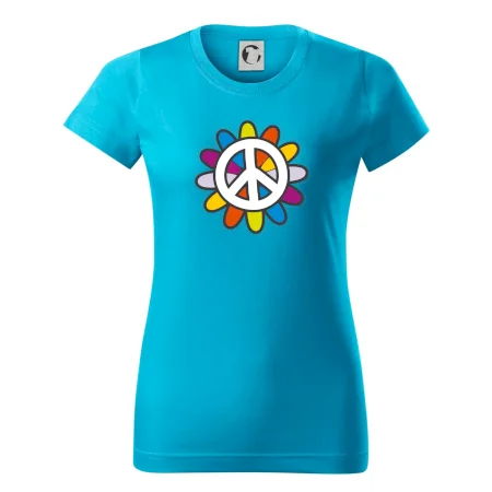 Peace symbol s kreslenou kvetinou