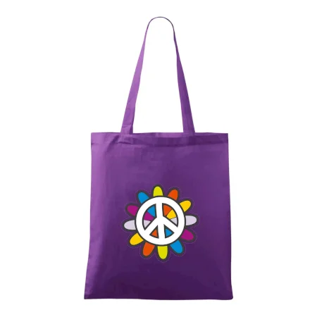 Peace symbol s kreslenou kvetinou