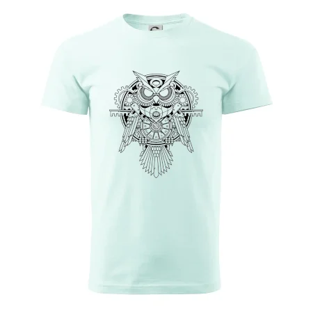 Steampunk sova čiernobiela