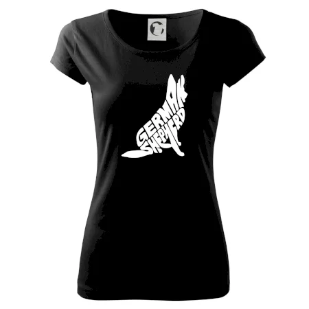 Nemecký ovčiak sediaci napis