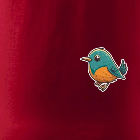 Vtáčik kreslený na prsníku