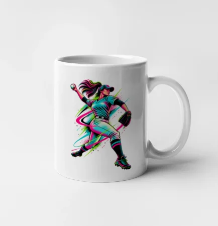Baseballová nadhazovačka neonový pop art