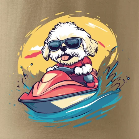 Lhasa Apso na vodnom skútri