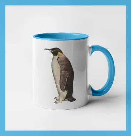 Tučniak kreslený vodovými farbami