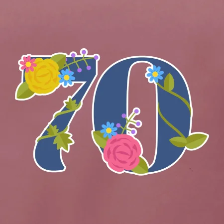 Kvetinové číslo kreslené - 70