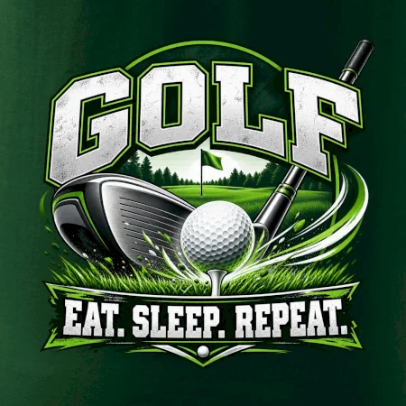 Golfová palica s loptičkou eat sleep repeat