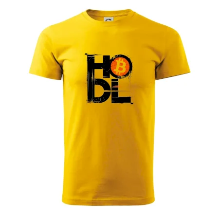 Hodl velký nápis a logo BTC