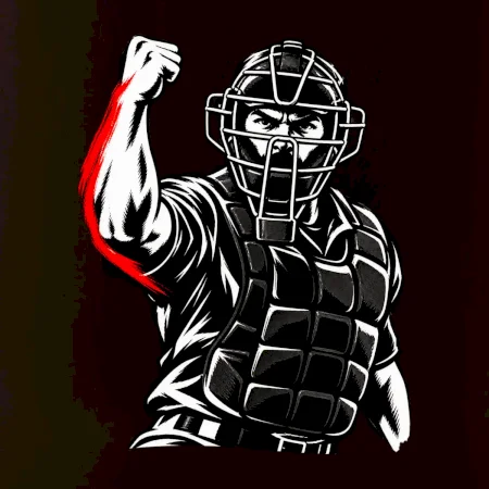 Baseballový rozhodčí signalizuje strike