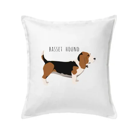Basset hound pes s nápisom