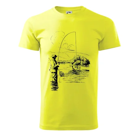 Kreslený rybár s podberákom