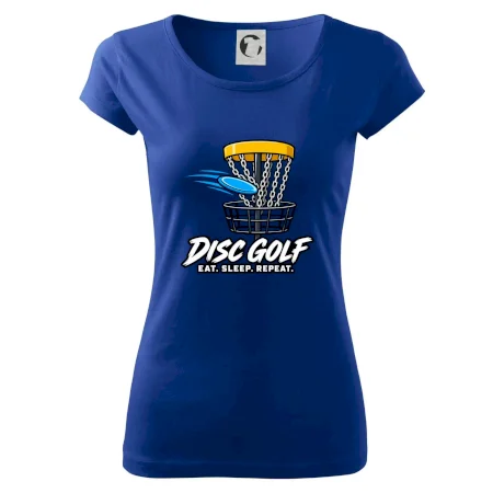 Discgolfový kôš s letiacim diskom eat sleep repeat