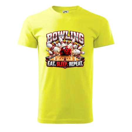 Bowlingová guľa a kolky eat sleep repeat