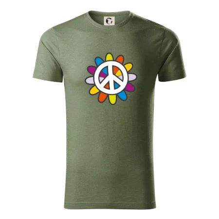 Peace symbol s kreslenou kvetinou