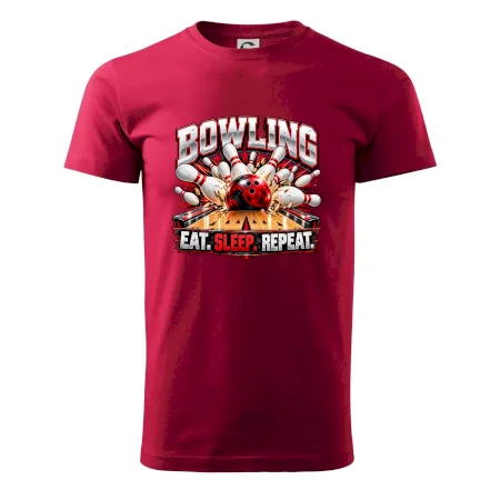 Bowlingová guľa a kolky eat sleep repeat