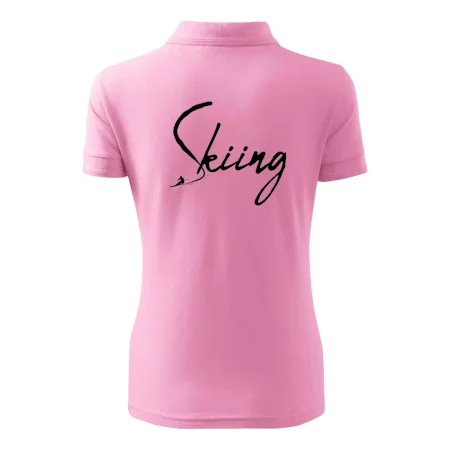 Skiing nápis lyžiar