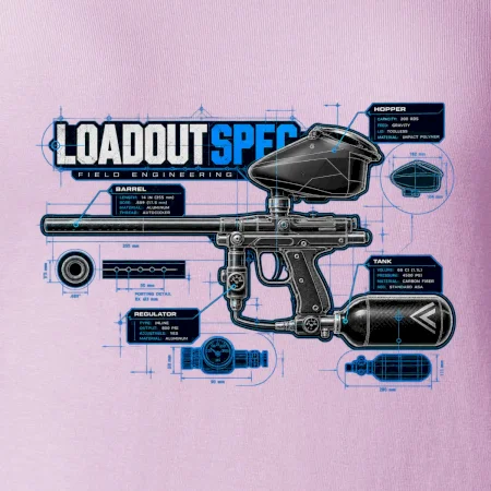 Technický výkres výstroja pre paintball