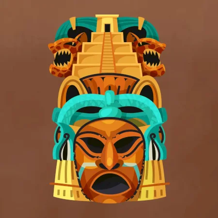 Mayová maska s pyramídou